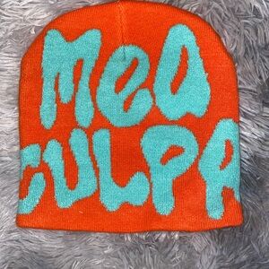 Mea Culpa Orange and Blue Beanie